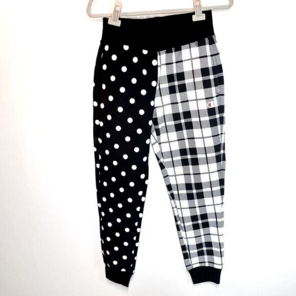 NWOT Champion Fleece Lined Winter Tights sweatpants Polka Dot Check Women s Sz S - Picture 2 of 8